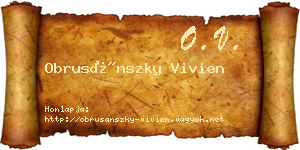 Obrusánszky Vivien névjegykártya